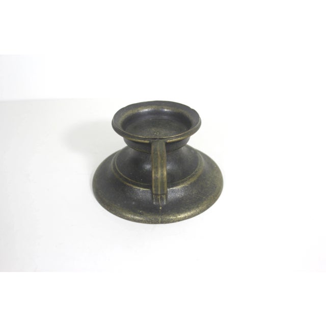 Vintage Bronze Chamberstick Candle Holder For Sale - Image 6 of 9