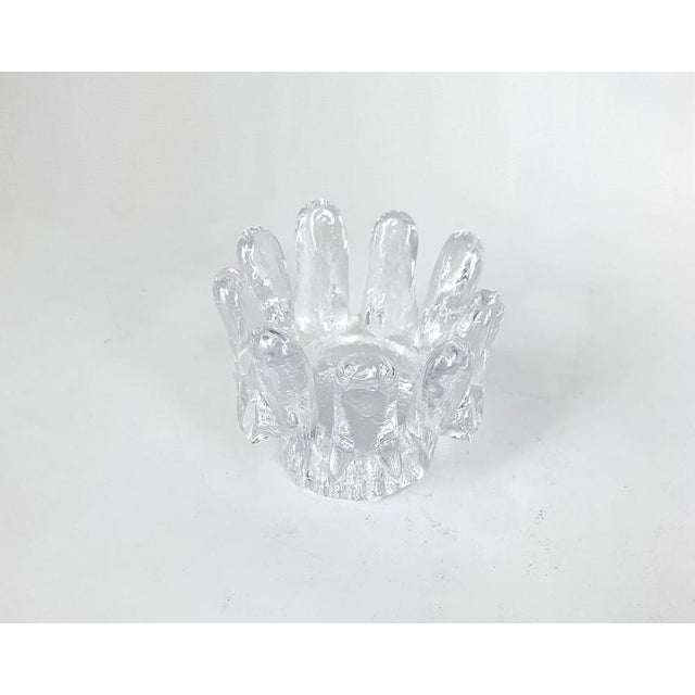 Mid-Century Modern Sunflower Glass Candleholder attributed to Göran Wärff for Kosta Boda, Sweden, 1970s For Sale - Image 3 of 10