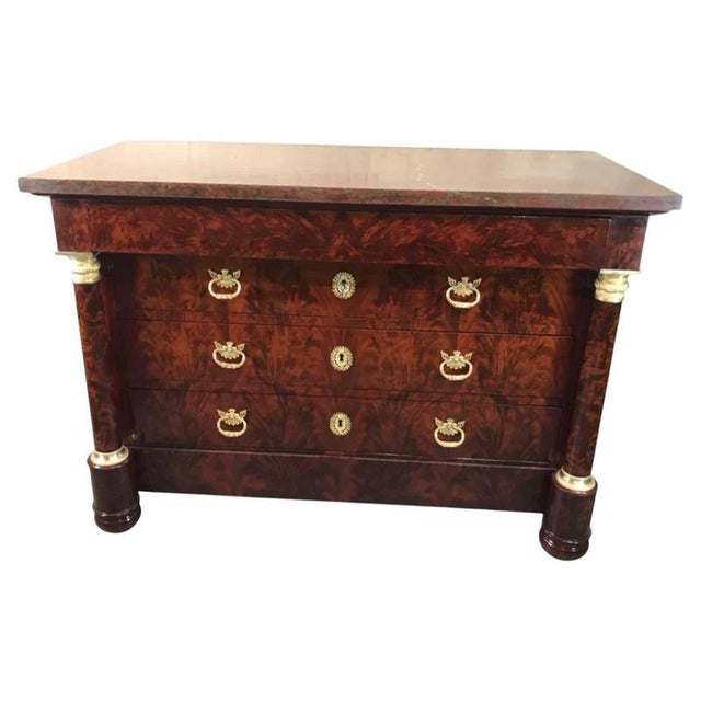 Empire French Chest in Mahogany and Marble, 1810 For Sale - Image 12 of 12