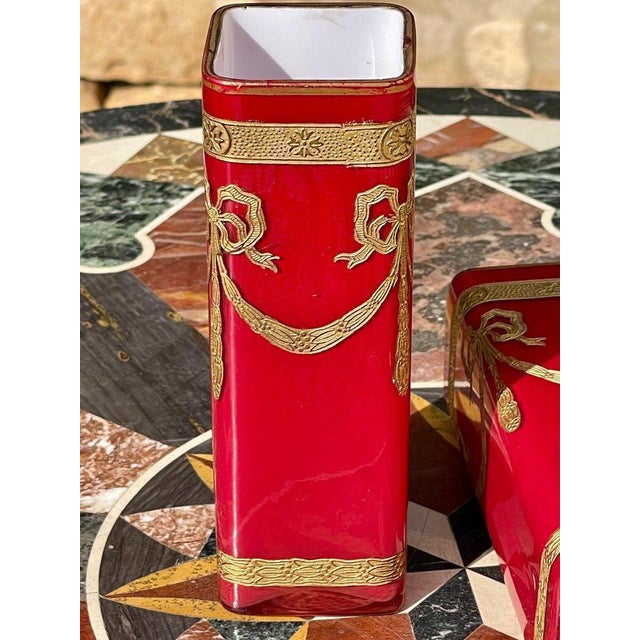 Glass Vases, Set of 2 For Sale - Image 5 of 13