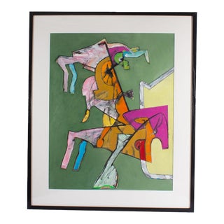 Abstract Mixed Media Painting by James L. Bruch For Sale