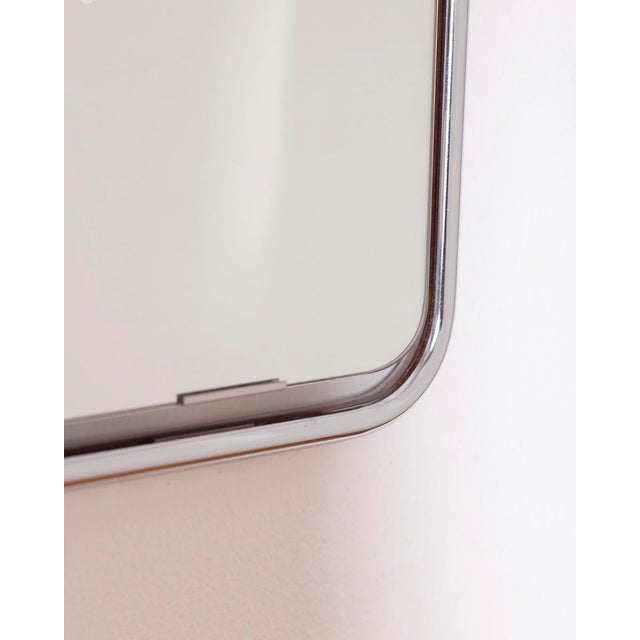 Vintage Italian Chrome Metal Wall Mirror, 1970s For Sale - Image 3 of 10