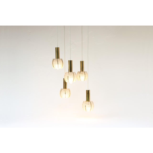 1960s Cascade Light in Brass and Acrylic, 1960s For Sale - Image 5 of 10