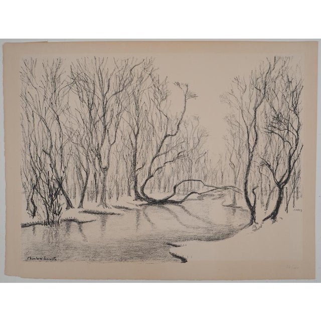 Charles Lacoste, Pardies, Undergrowth in Winter, Original Lithograph, 1946 For Sale - Image 6 of 6