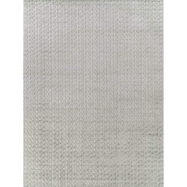 Wood Exquisite Rugs Monroe Silk Handmade Bamboo Silk & Cotton Light Green Rug-9'X12' For Sale - Image 7 of 7