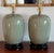 Chinoiserie Vintage Chinoiserie Celadon Crackle-Glaze Ginger Jar Table Lamps With Wooden Bases For Sale - Image 3 of 11
