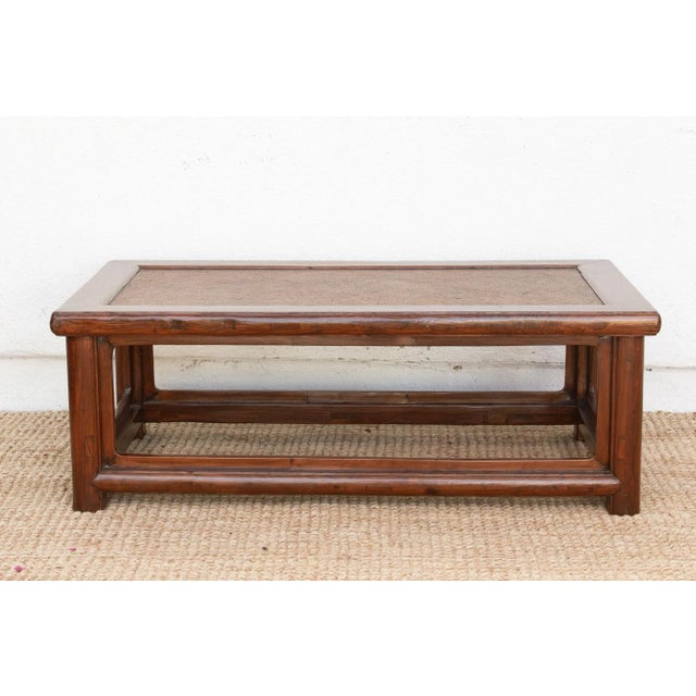Asian Mid 20th Century Ming Style Wood & Rattan Coffee Table For Sale - Image 3 of 9