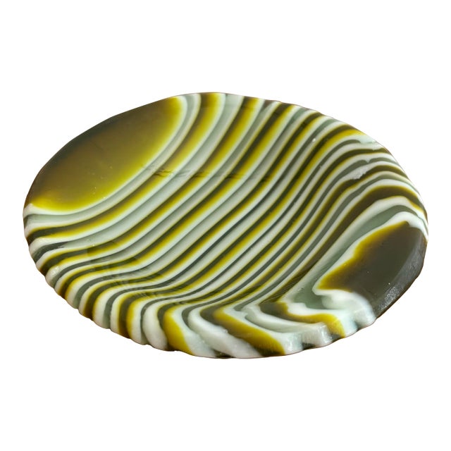 Midcentury Modern Slag Glass Catch-All Dish For Sale