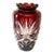 Vintage Hand Cut Red Crystal Vase From Europe For Sale