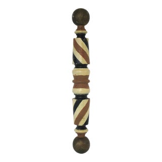 Vintage Folk Art Painted Small Barber Pole For Sale