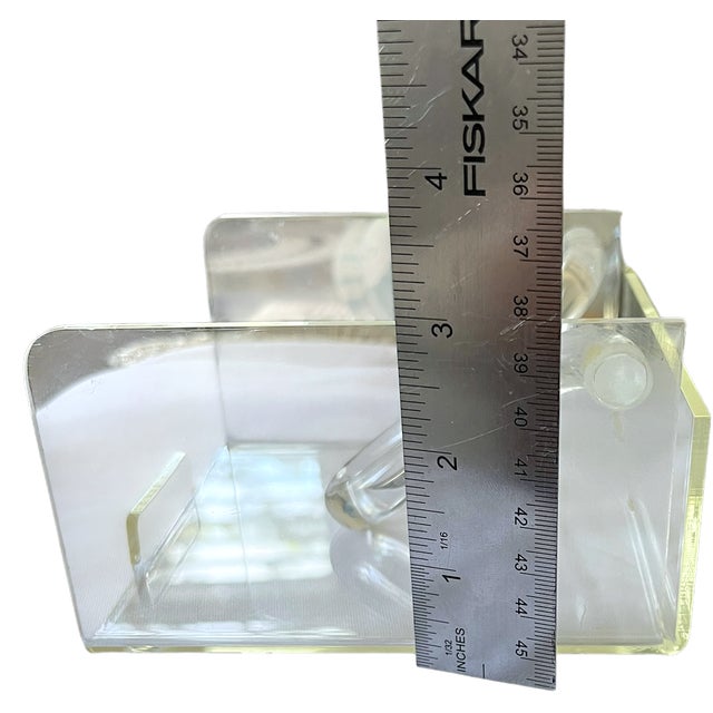 Vintage Sculptural Lucite Cocktail Napkin Holder With Curved Swing Arm For Sale - Image 10 of 11