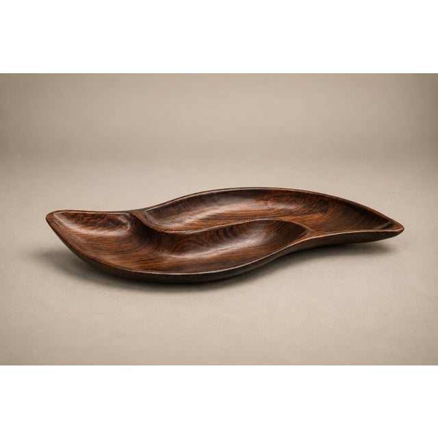 Mid-Century Modern 1960s Brazilian Mid-Century Modern Sculptural Platter in Solid Jacarandá Rosewood For Sale - Image 3 of 16