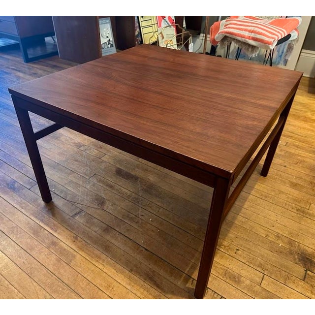 Mid Century Danish Inspired Walnut Coffee Table by Arbatove For Sale - Image 4 of 5