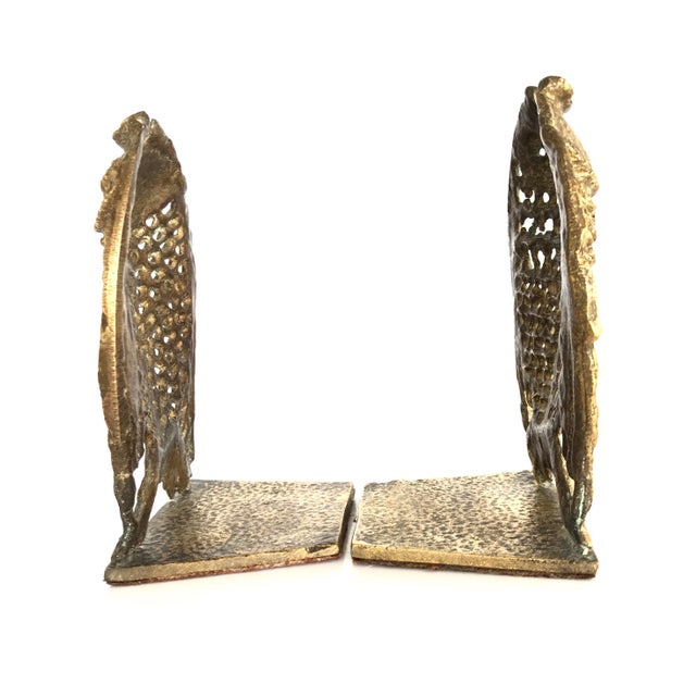 Vintage Carved Brass Fish Bookends a Pair Chairish