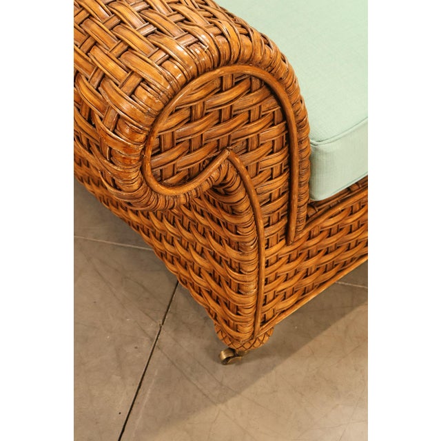 Lane Venture Excursions Pair Of Wicker Sofas With Cushions For Sale - Image 12 of 18