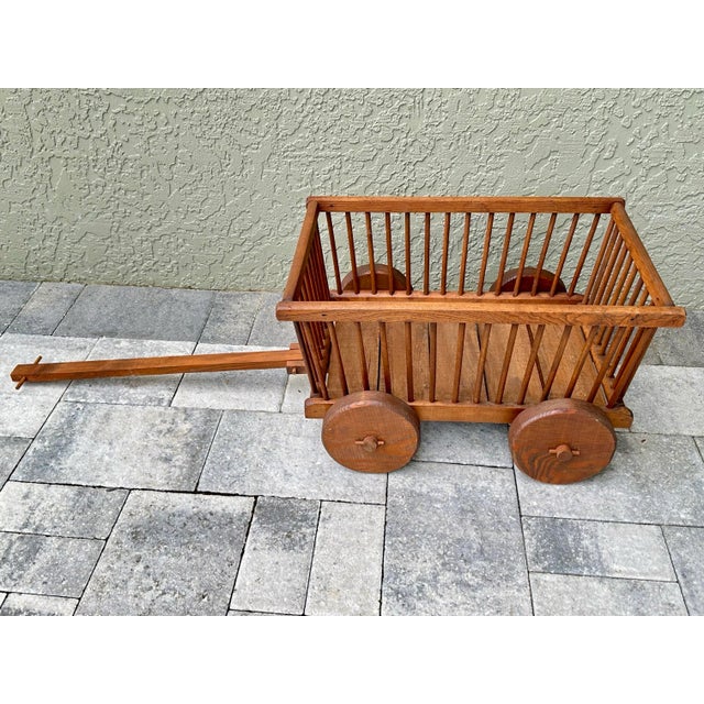 Mid 20th Century Vintage Mid 1900s Decorative Wooden Goat Cart For Sale - Image 5 of 12