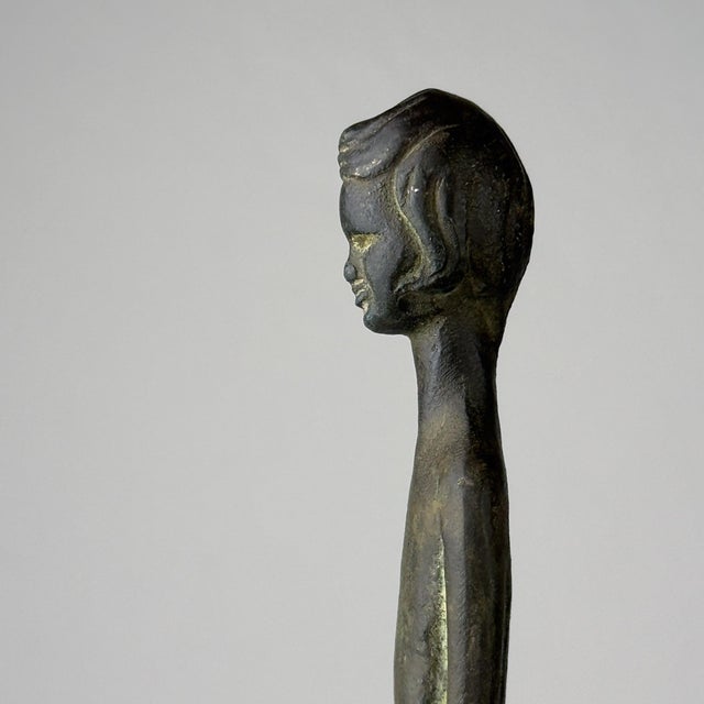 Metal Vintage Bronze Shadow of the Evening Sculpture, Italy, 20th Century For Sale - Image 7 of 17