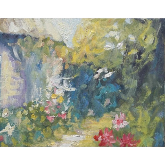 Impressionist Sean Wu Original Oil Landscape of Garden For Sale - Image 3 of 5