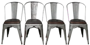 Vintage Tolix Style Bistro Chairs, 1960s, Set of 4