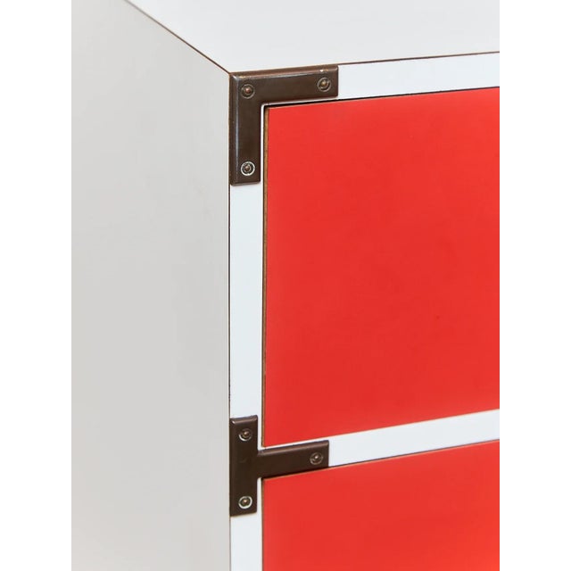 Mid 20th Century Vintage 1970s Colormates Tallboy Dresser: Mid-Century Modern Red Chest of Drawers For Sale - Image 5 of 12