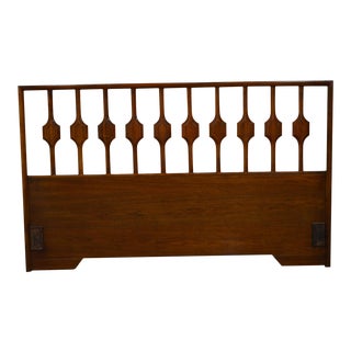 Mid Century Danish Modern Style Walnut Queen Headboard For Sale