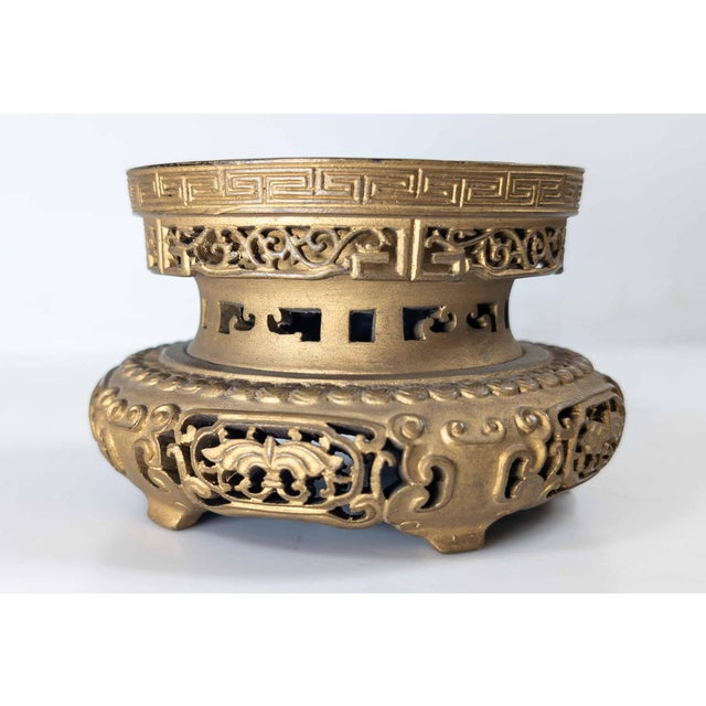 19th Century 19th Century Chinese Carved Giltwood Gold Painted Display Stand Base For Sale - Image 5 of 18