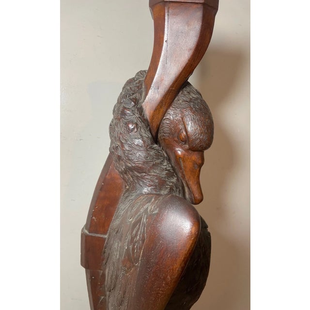 Large Antique 1800's Hand Carved Wood Architectural Salvage Bird Swan Sculpture For Sale - Image 14 of 18