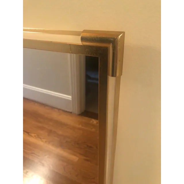Transitional Modern Acrylic and Gold Wall/Vanity Mirror For Sale - Image 3 of 9