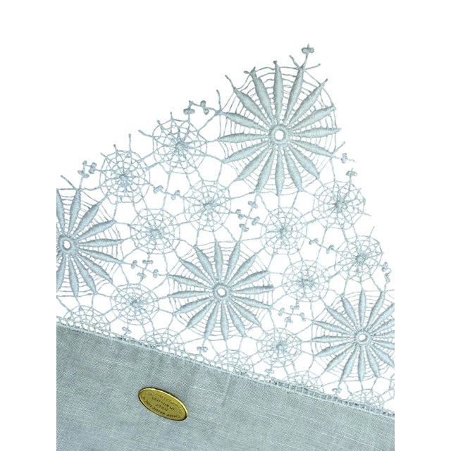 Offering a pair of exquisite finely cotton embroidered lace on linen vintage handkerchiefs Made in Austria. Original...