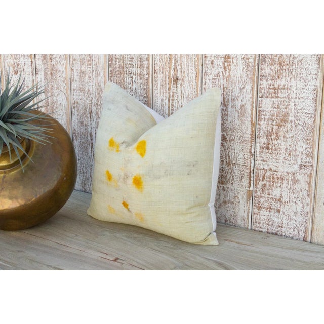 Indian Vintage Xhiva Tie Dyed Organic Silk Pillow For Sale - Image 3 of 10