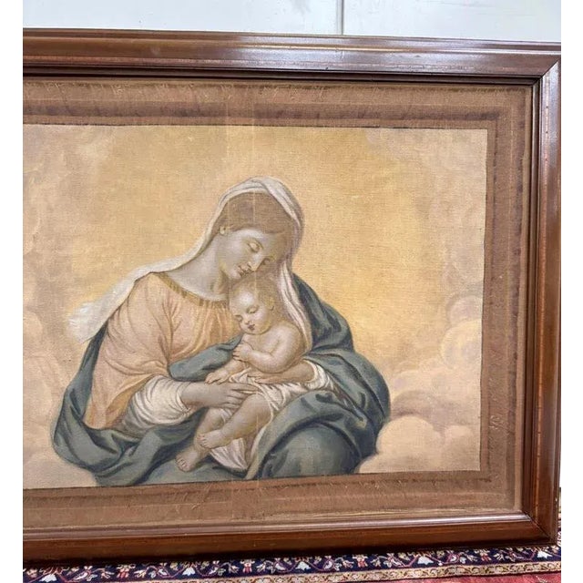 Italian School Artist, Virgin and Child, Oil Painting, Framed For Sale - Image 7 of 10