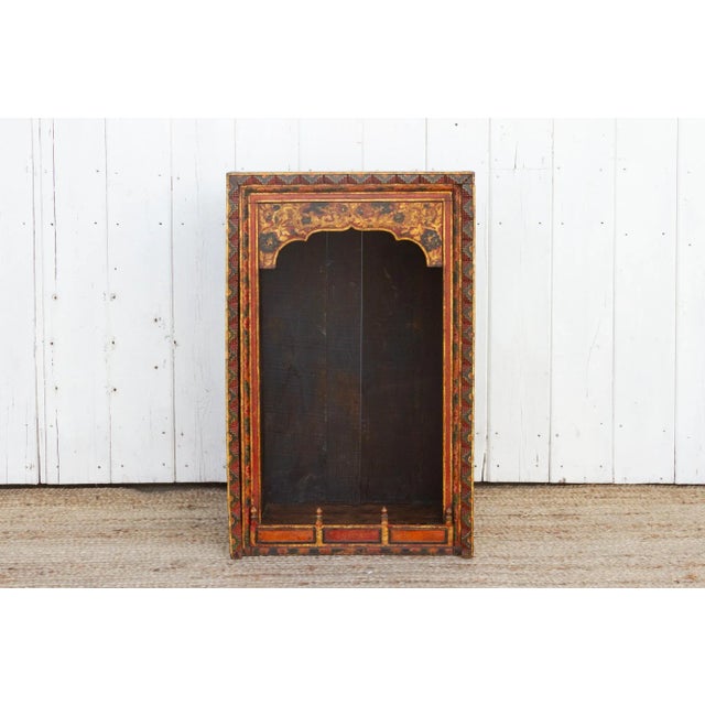 Asian Antique Antique Painted Tibetan Altar Shrine For Sale - Image 3 of 9