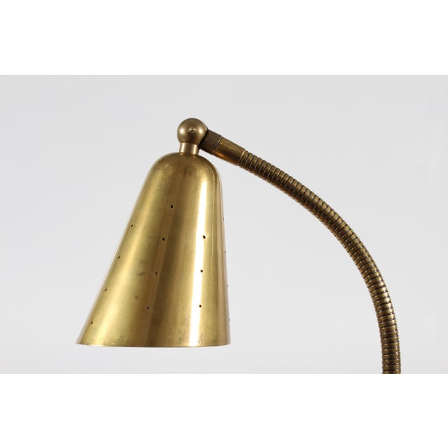 Vintage brass clamp desk lamp in the style of Finish designer Paavo Tynell or Swedish Hans Bergström made in Scandinavia...