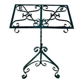 Vintage Hunter Green Metal Music Stand For Sale