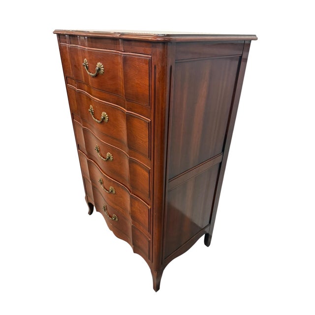 French Provincial Vintage John Widdicomb French Provincial High Chest For Sale - Image 3 of 9