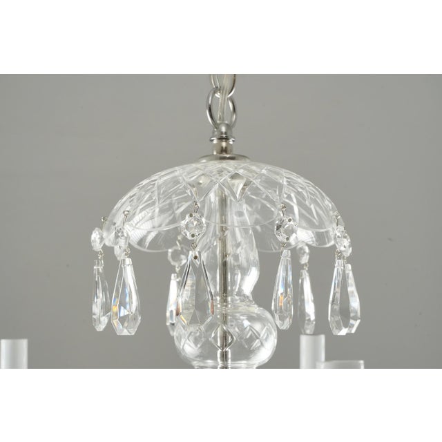Restored Traditional Clear Crystal Five Arm Chandelier For Sale - Image 4 of 10