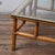 A vintage Italian bamboo coffee table, 1970s. Bevel glass top. 28 ½ inches wide by 28 inches deep by 15 ⅝ inches tall