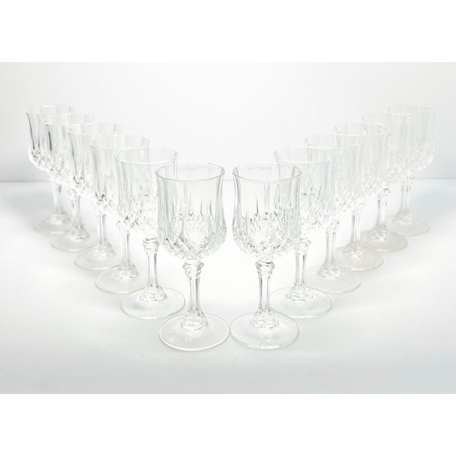 Contemporary 1990s Cristal D’Arques “Longchamp” Crystal Cordial Liqueur Wine Glasses - Set of 12 For Sale - Image 3 of 5
