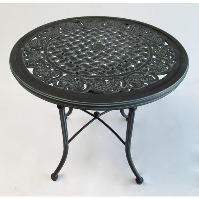 Vintage Woodard "Landgrave" Cast Aluminum Round Dining Table Chairish