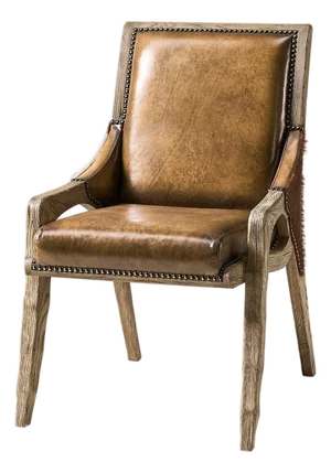 Rustic Western Leather & Hide Side Chair