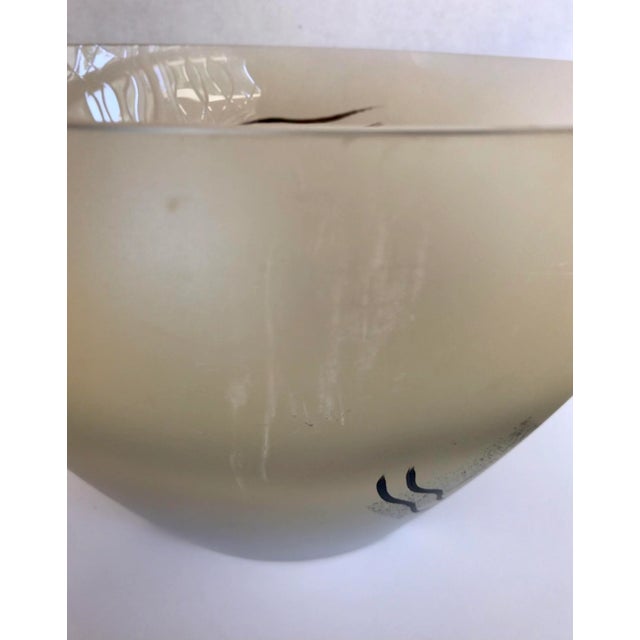 1980s 1980s Art Deco Oblong Painted Glass Bowl For Sale - Image 5 of 9