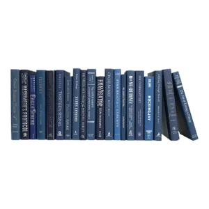 Decorative Books - Denim & Silver Books - Blue Books By The Foot