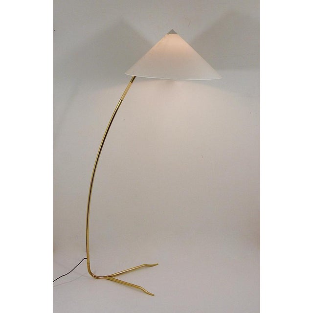 Ivory Mid-Century Sumatra Brass Floor Lamp from Rupert Nikoll, Vienna, Austria, 1950s For Sale - Image 8 of 17