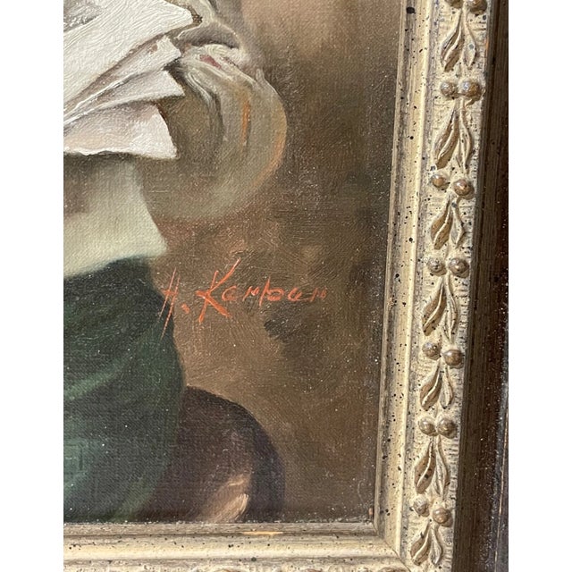 1940s Original Franz Kerber Cobbler Smoking Pipe Realism Oil Painting Signed For Sale - Image 10 of 11