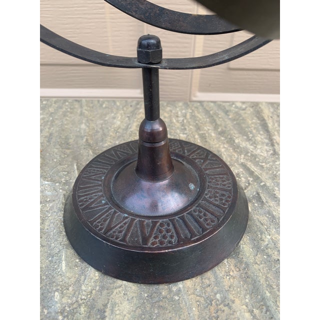 Late 20th Century Late 20th Century English Country Iron Bronze Garden Armillary Sundial For Sale - Image 5 of 8