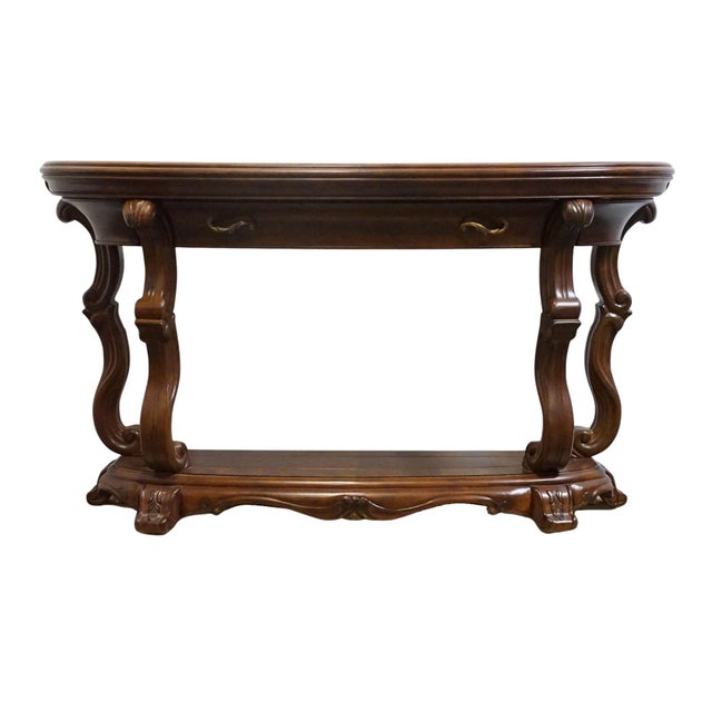Aico Michael Amini Jane Seymour Platine De Royale Contemporary French Provincial 60" Console Table 09223-229 - Light Espresso Finish For Sale - Image 9 of 13