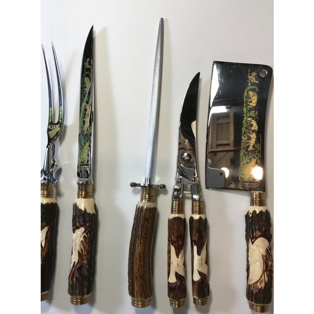 1990s German Cutlery’s Solingen Germany Roseterei Knife Set With