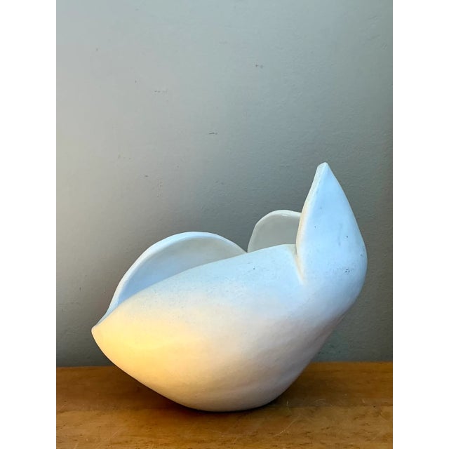 Vintage White Ceramic Sculptural Bowl For Sale - Image 10 of 12