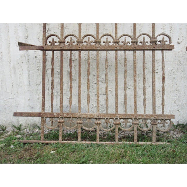 Antique Victorian Iron Gate Window Garden Fence Architectural Salvage Door #710 For Sale In Philadelphia - Image 6 of 9
