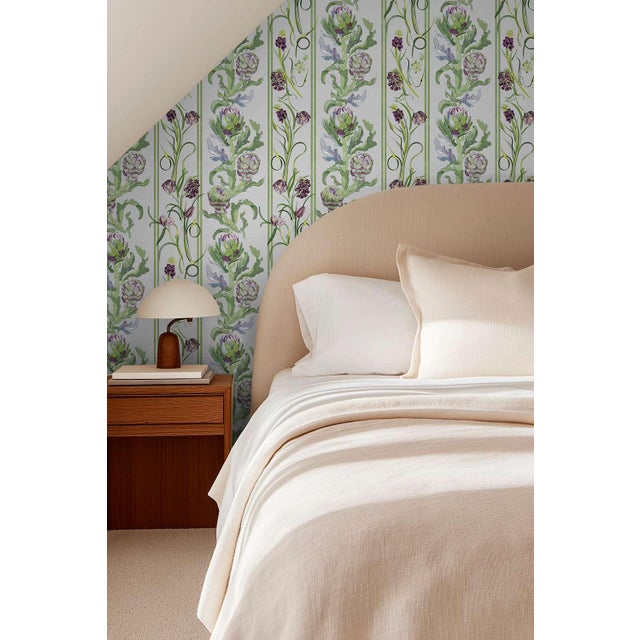 Artichoke Stem Stripe Grasscloth Wallpaper by House Party | Terra Verde | 6 Yards For Sale In Charlotte - Image 6 of 9